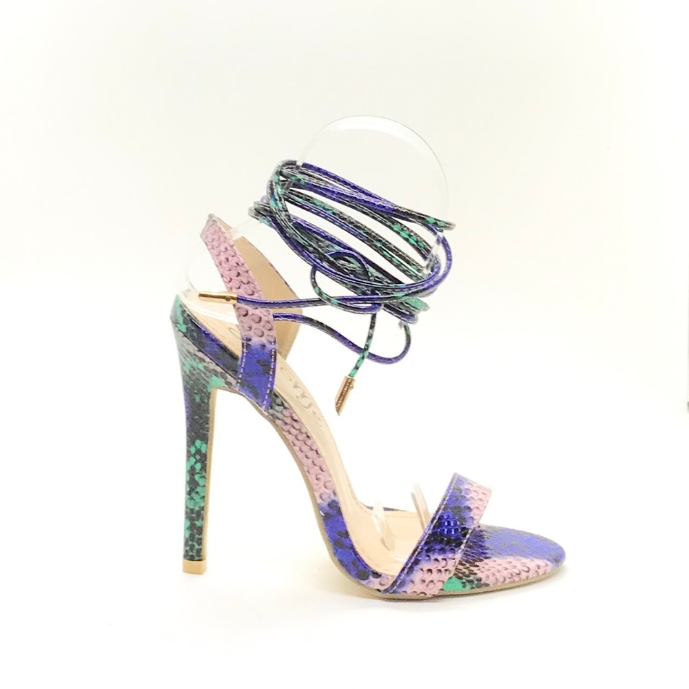 Lace Up Multi Snake Heels - Picture 4 of 5